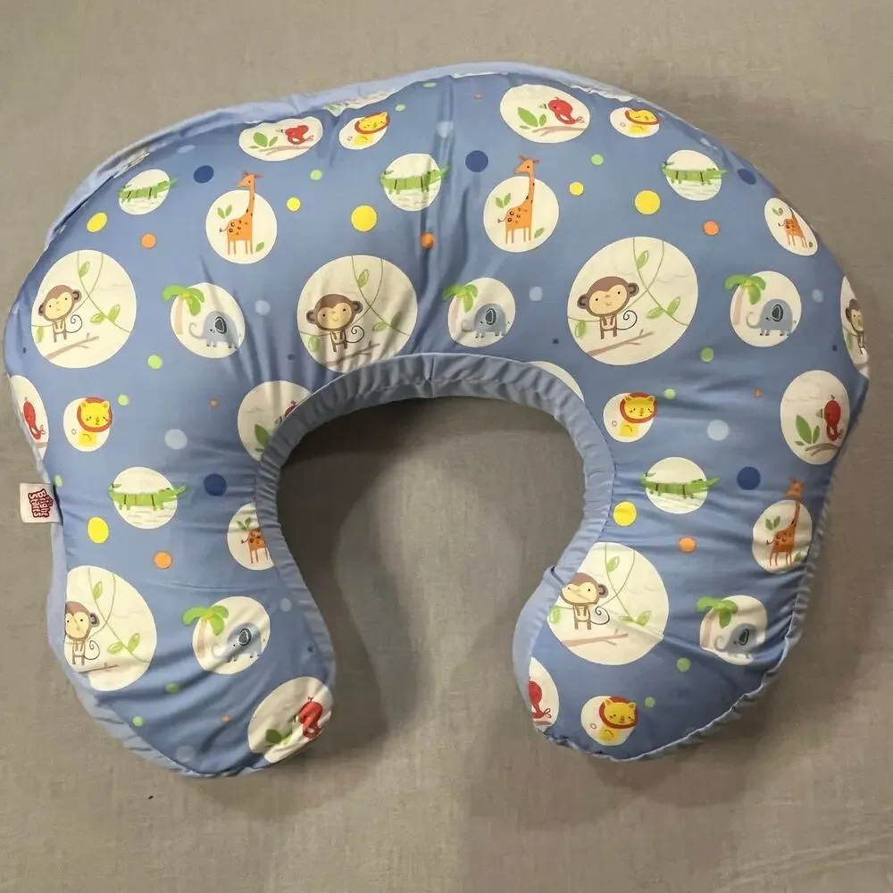 Vintage Boppy Bare Naked Nursing Pillow w/ Blue Vine & Jungle Covers Baby‎